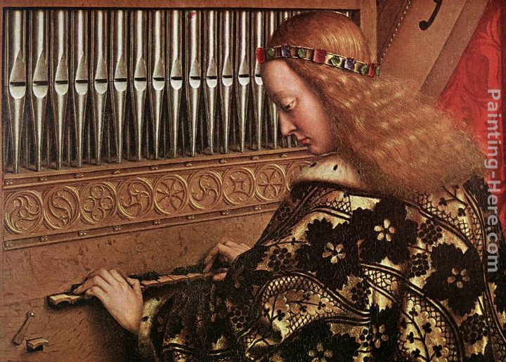 The Ghent Altarpiece Angels Playing Music [detail 1] painting - Jan van Eyck The Ghent Altarpiece Angels Playing Music [detail 1] art painting